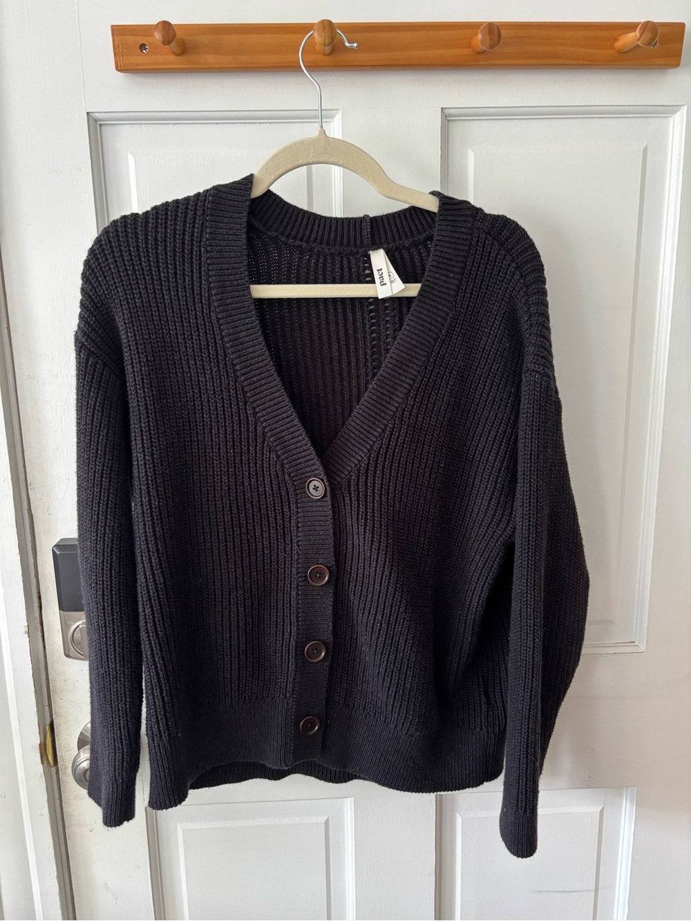 EUC Pact Luxe Knit Organic Cotton Cropped Cardigan Sweater Sz M